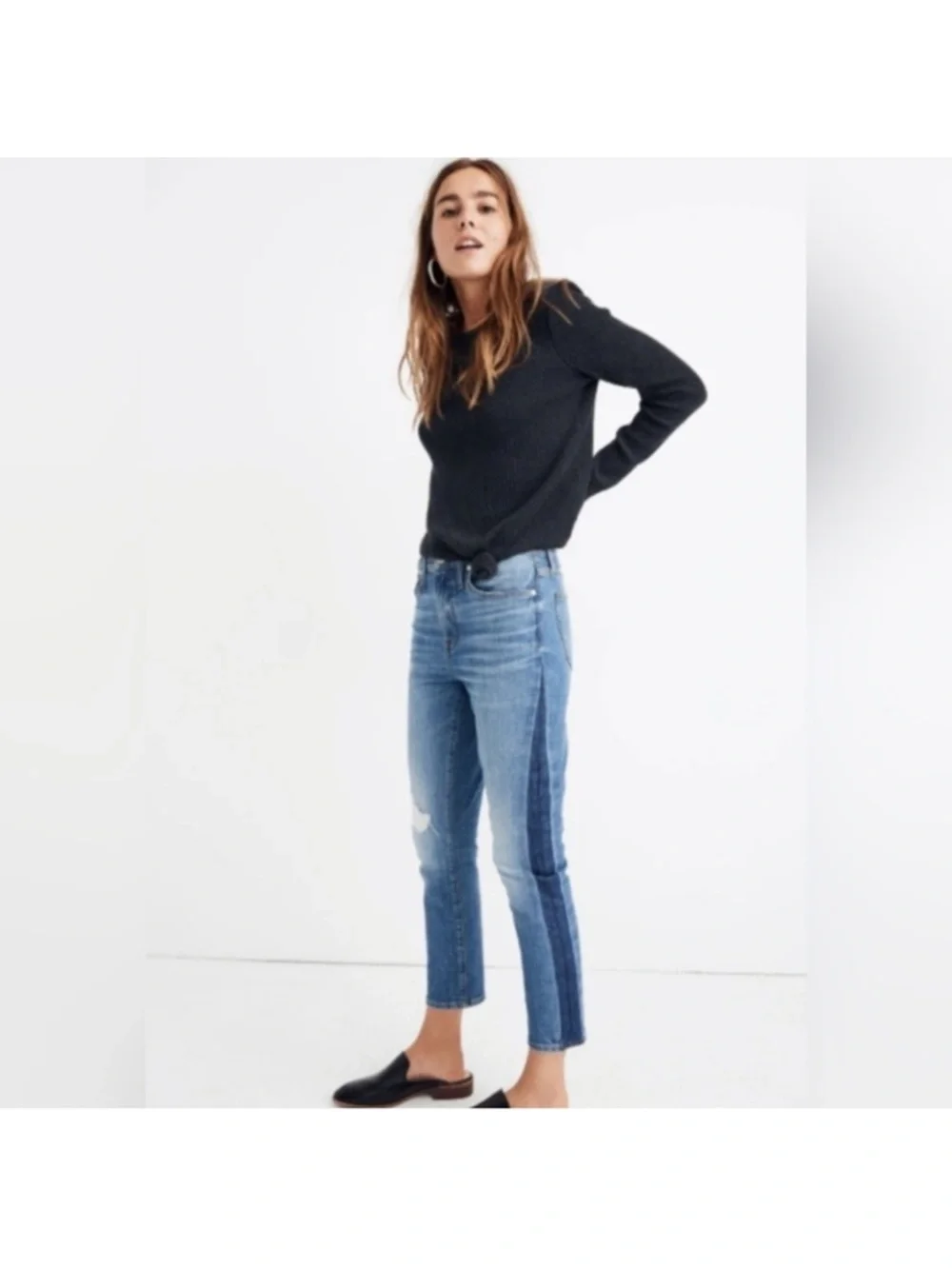Madewell High Rise Slim Boyfriend Jeans Light Wash Distressed Sz 23